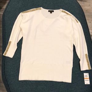 NWT Thalia Sodi embellished split sleeve sweater